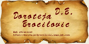 Doroteja Broćilović vizit kartica